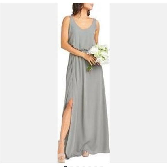 Show Me Your MuMu NEW Gray Sleeveless Kendall Maxi Bridesmaid dress Sz Medium - Picture 11 of 13